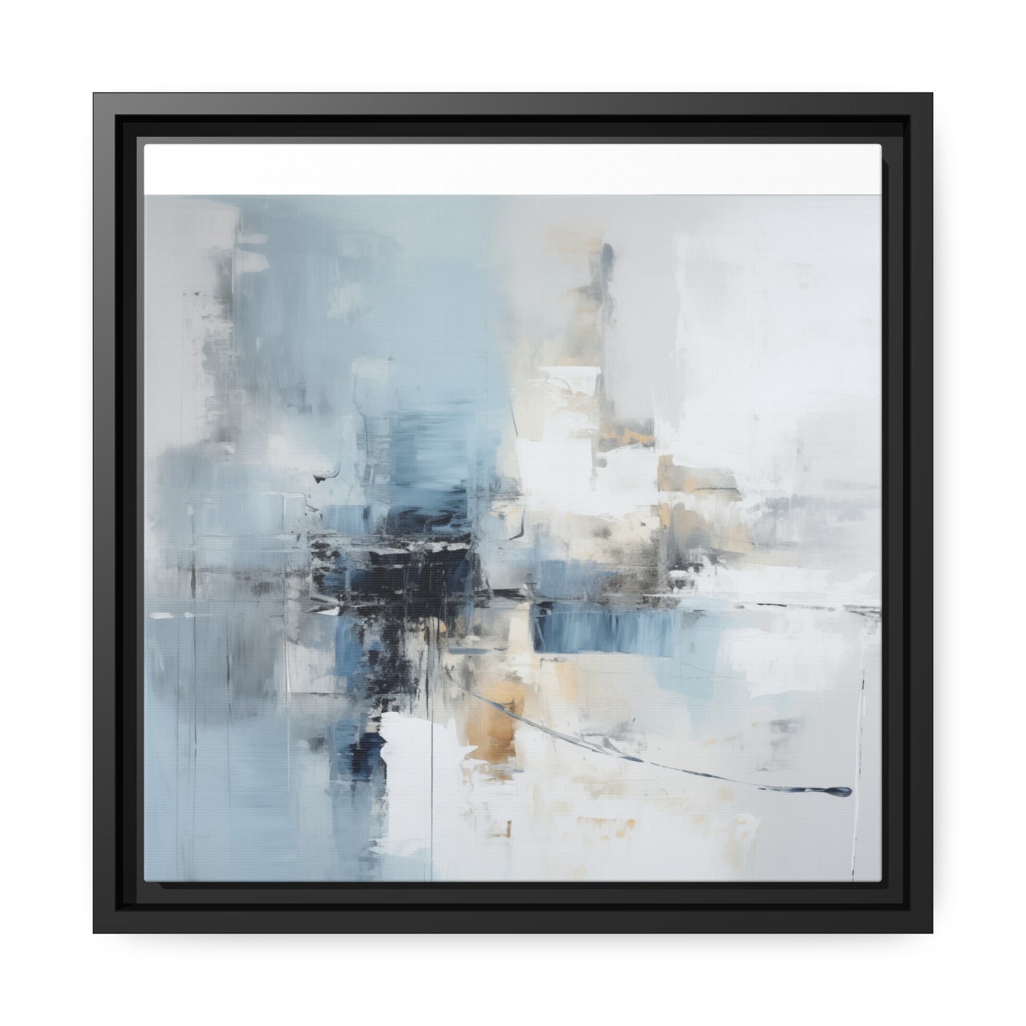 "Cascading Waterfalls" Matte Canvas, Black Frame