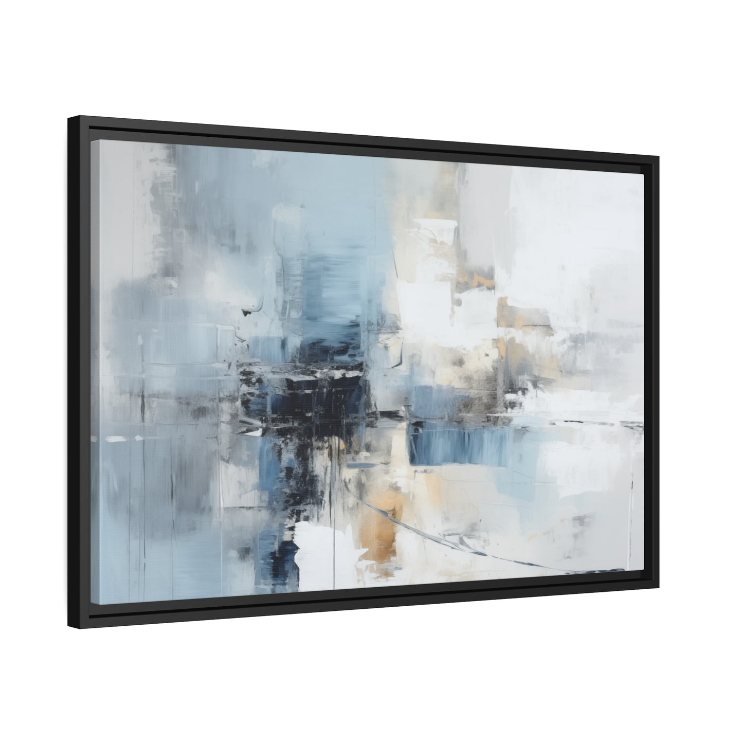 "Cascading Waterfalls" Matte Canvas, Black Frame