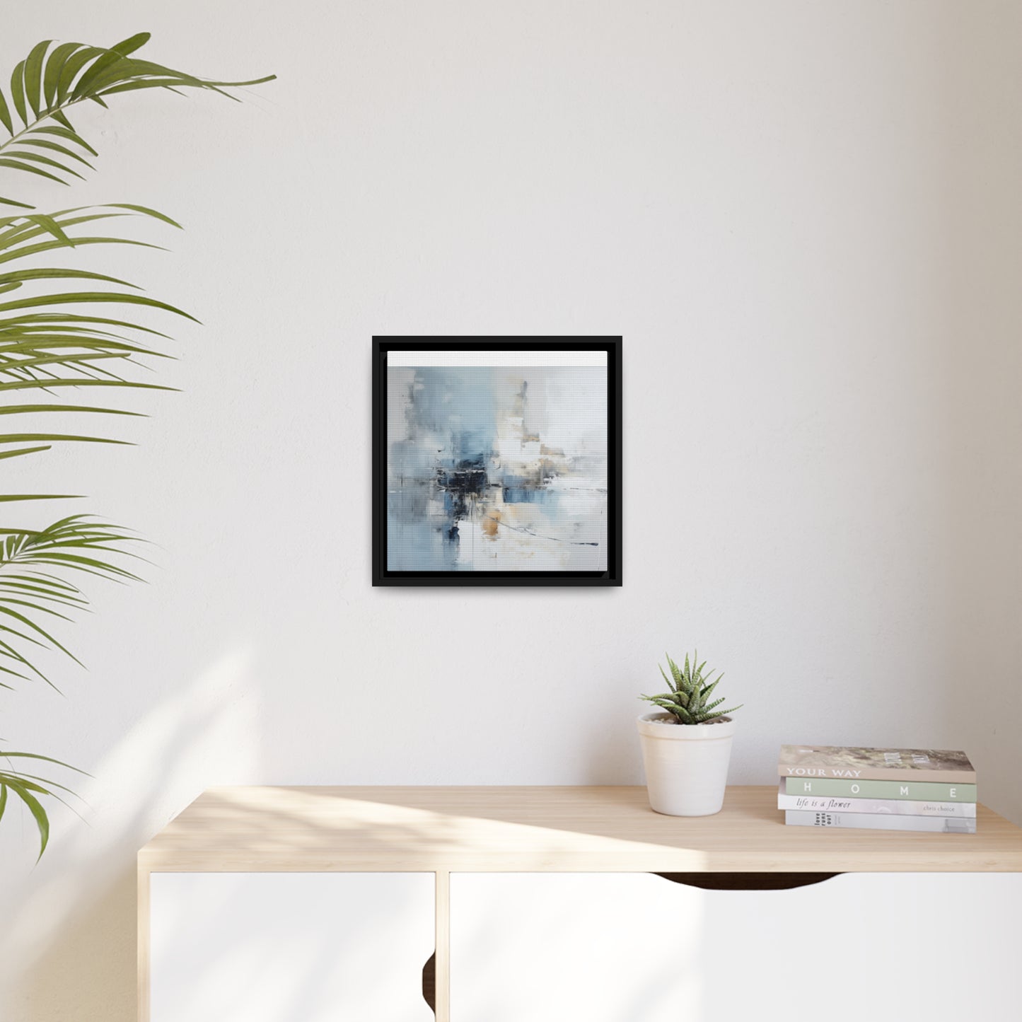 "Cascading Waterfalls" Matte Canvas, Black Frame