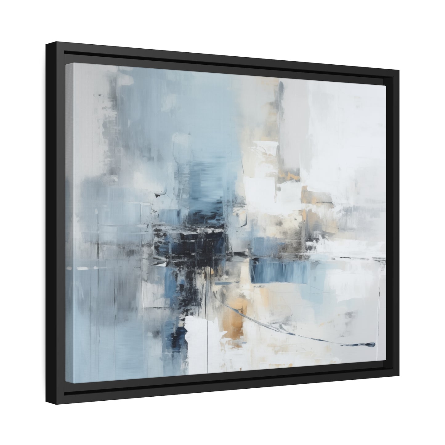 "Cascading Waterfalls" Matte Canvas, Black Frame