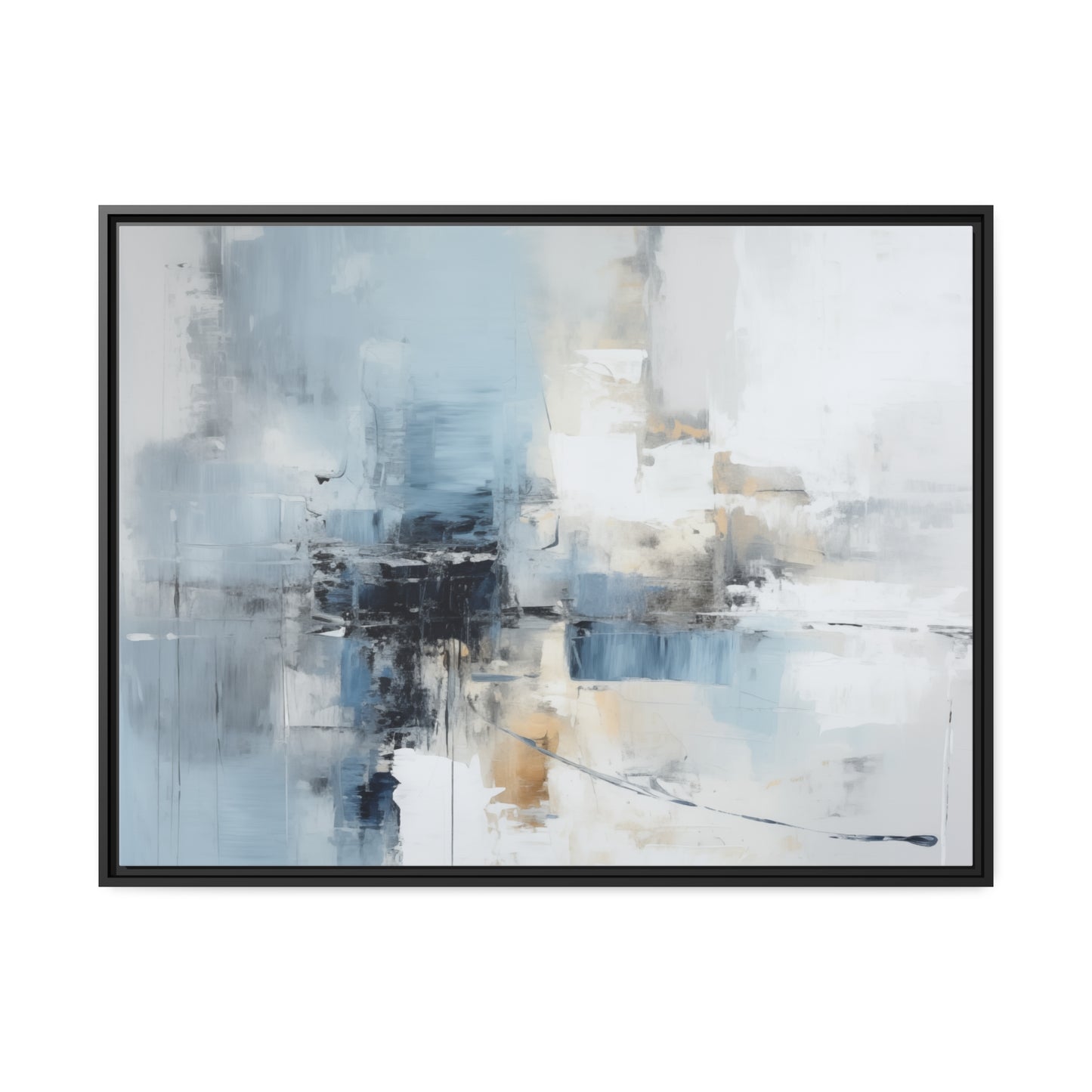 "Cascading Waterfalls" Matte Canvas, Black Frame