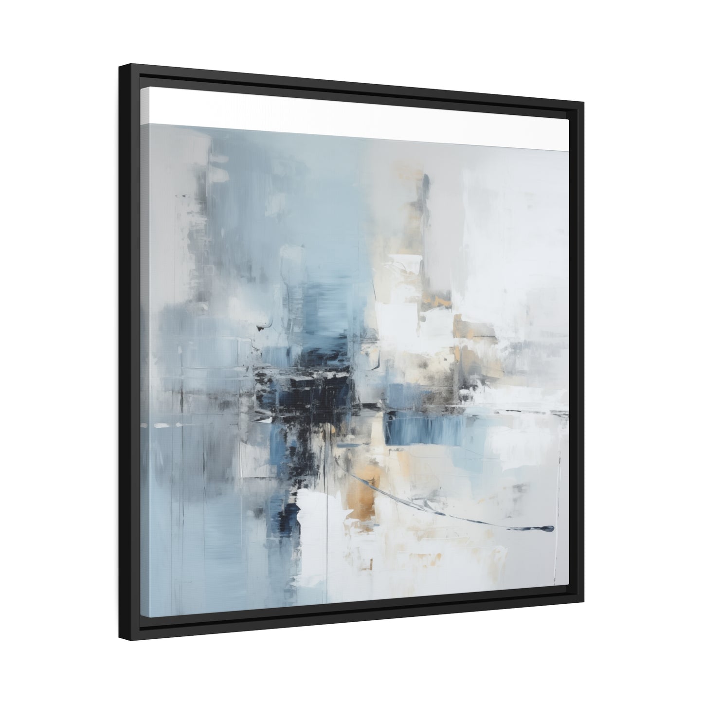 "Cascading Waterfalls" Matte Canvas, Black Frame