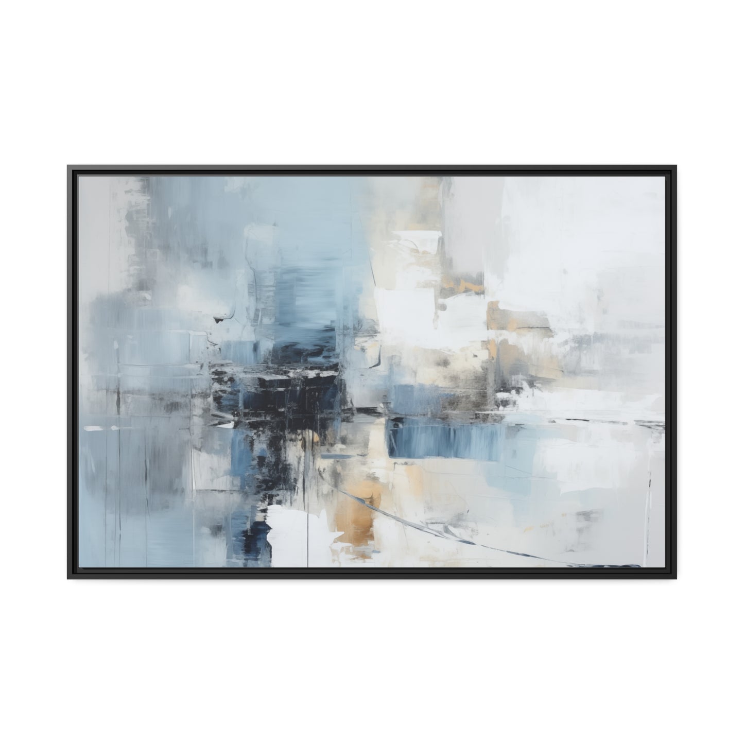 "Cascading Waterfalls" Matte Canvas, Black Frame